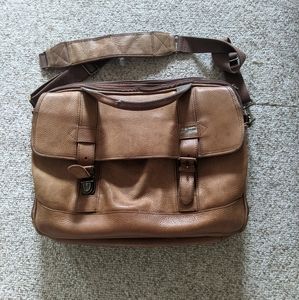 Brown leather LL Bean briefcase